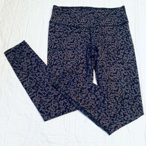 PrAna Black / Charcoal Leopard Print Full-Length Leggings, sz Small